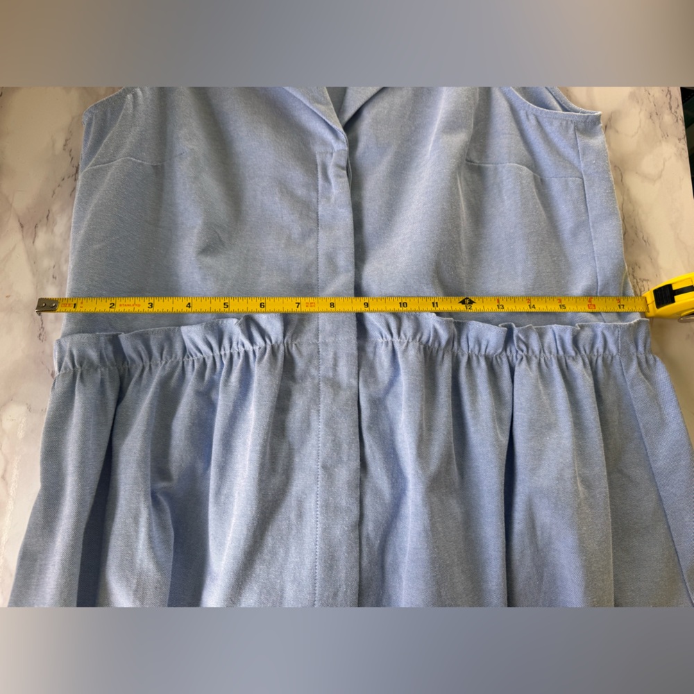 Tuckernuck Oxford Blue Sleeveless Royal Shirt Dress sz M - Picture 5 of 16